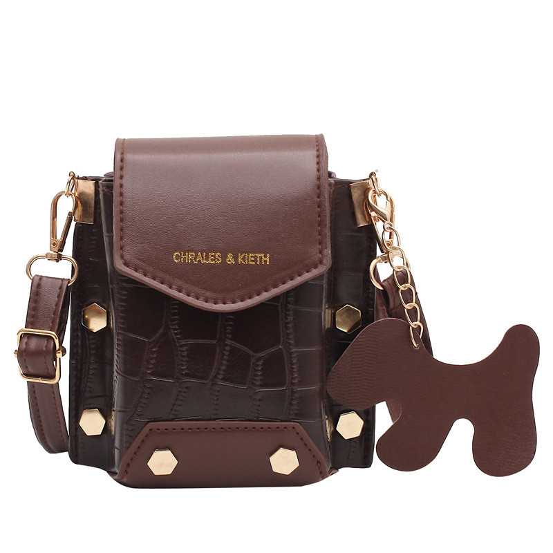 Mini naiste rahakott käekott Vintage õlakott PU nahast reisitelefoni kott Kivist mustriga naiste ristkere kotid