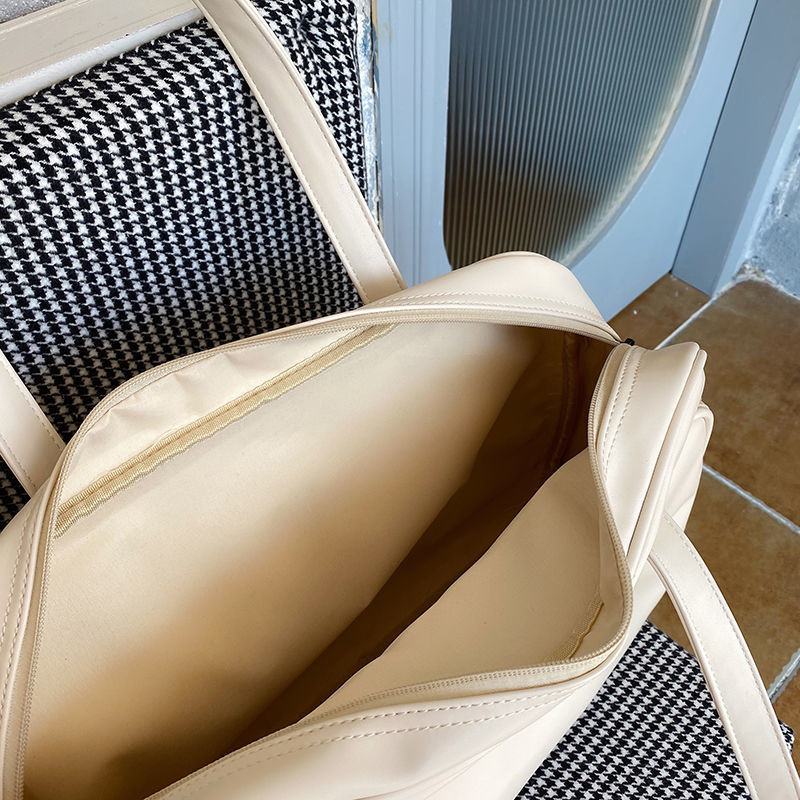 Чанти за през рамо Дамски едноцветни обикновени студентски чанта за колежа с готови книги с голям капацитет Harajuku Сладки чанти с цип Пътнически нови