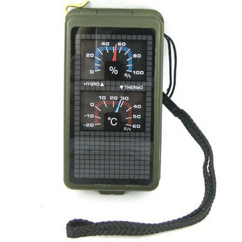 LED Military Camping Survival Compass 10 σε 1 Πολυλειτουργικό Υπαίθριο Μαύρο Θερμόμετρο Πυξίδας Whistle Υψηλής Ποιότητας