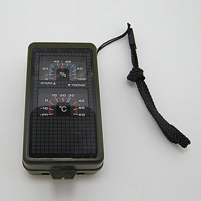 LED Military Camping Survival Compass 10 σε 1 Πολυλειτουργικό Υπαίθριο Μαύρο Θερμόμετρο Πυξίδας Whistle Υψηλής Ποιότητας