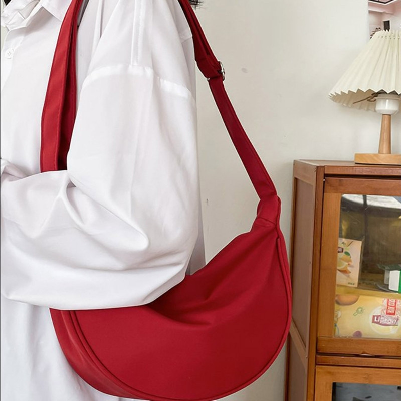 Geantă de umăr ocazională asortată pentru femei Geantă de mesaje de culoare solidă pentru adolescenți Geantă crossbody impermeabilă pentru studenți 517D