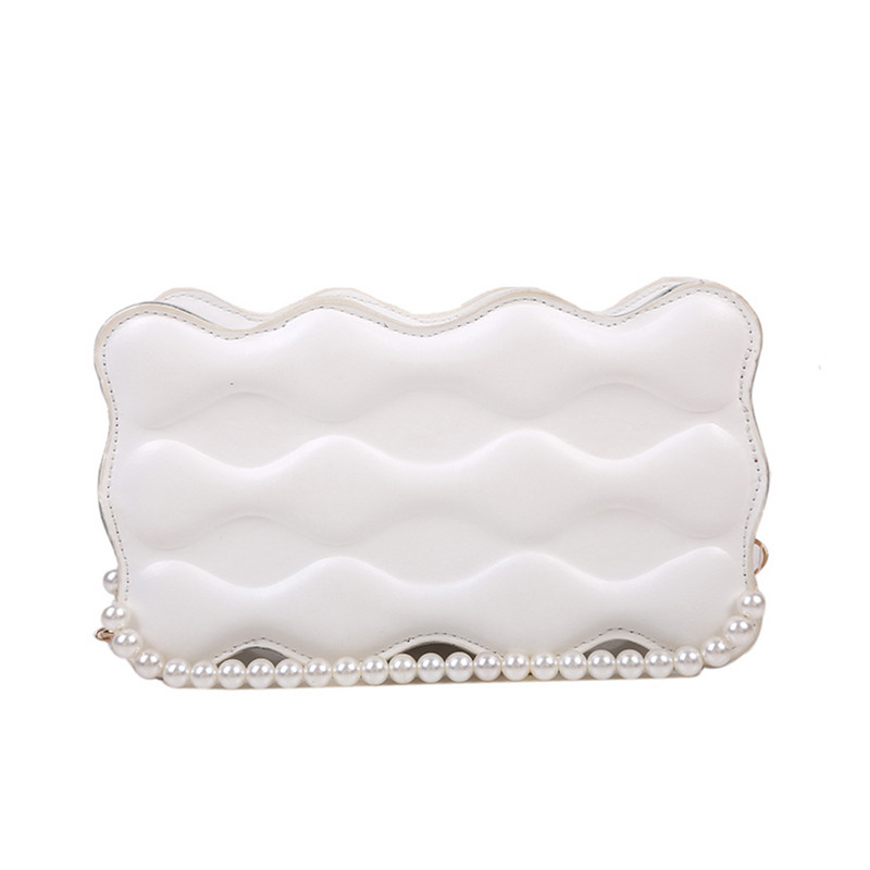 Μόδα γυναικεία τσάντα χιαστί Wave ανάγλυφο Casual Ladies Pearl PU Δερμάτινο πορτοφόλι Γυναικεία Casual Luxurious τσάντα Messenger