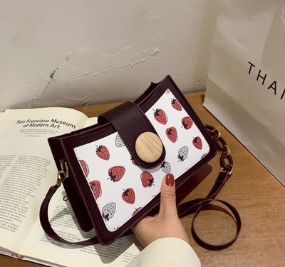 Geantă Texture pentru femei 2022, la modă, la modă simplă, cu un singur umăr, geantă drăguță pentru subrat cu căpșuni