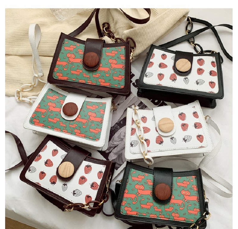 Geantă Texture pentru femei 2022, la modă, la modă simplă, cu un singur umăr, geantă drăguță pentru subrat cu căpșuni