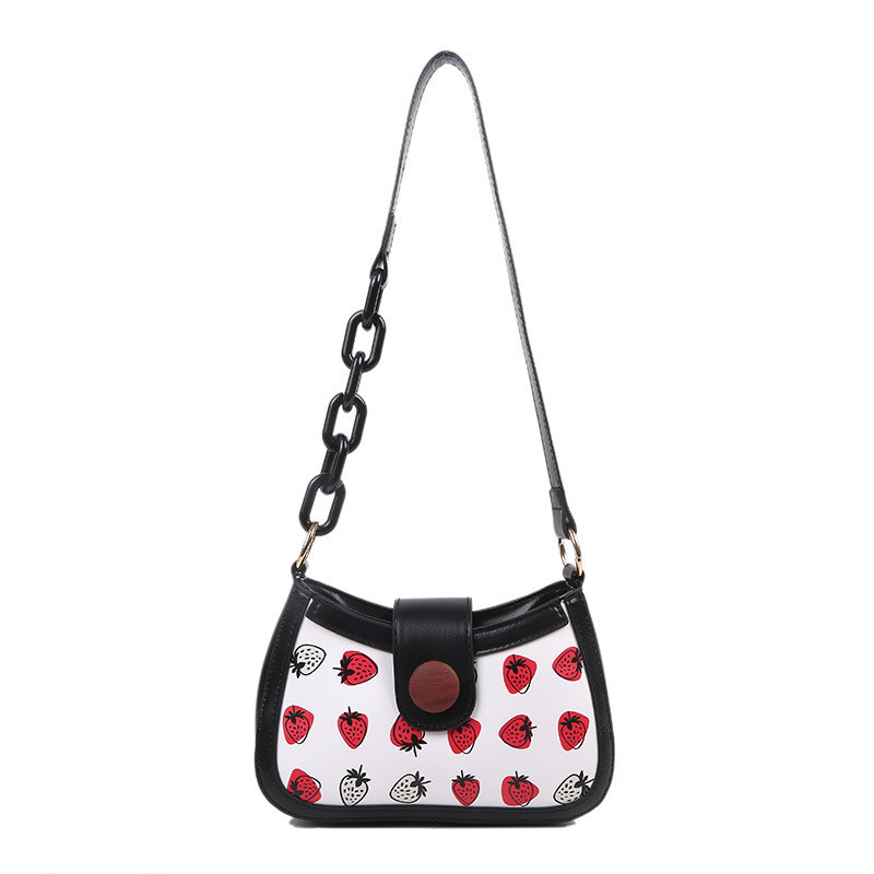 Geantă Texture pentru femei 2022, la modă, la modă simplă, cu un singur umăr, geantă drăguță pentru subrat cu căpșuni