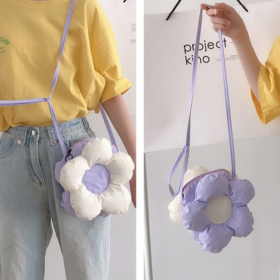 Hylhexyri lillekujulised naiste käekottid polüestrist naiste ühekordne õlakott Armas moodne kahepoolne kandekott