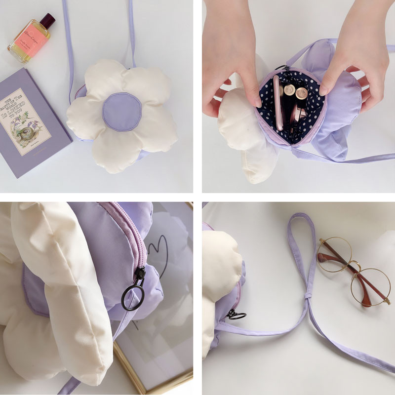 Hylhexyri lillekujulised naiste käekottid polüestrist naiste ühekordne õlakott Armas moodne kahepoolne kandekott