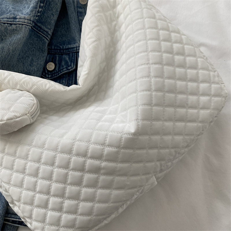 Απλή τσάντα χειρός Nylon καπιτονέ Γυναικεία τσάντα ώμου μεγάλης χωρητικότητας με μικρό τσαντάκι για γυναικεία κορίτσια Καθημερινή σχολική τσάντα γραφείου