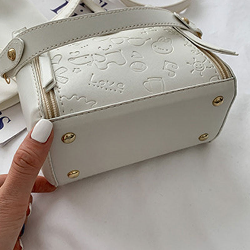 Τσάντες κουβά μικρής χωρητικότητας για γυναίκες από μαλακό δέρμα Μικρές τσάντες σχεδιαστών κινουμένων σχεδίων εκτύπωση χιαστί τσάντα ώμου Ευέλικτο πορτοφόλι