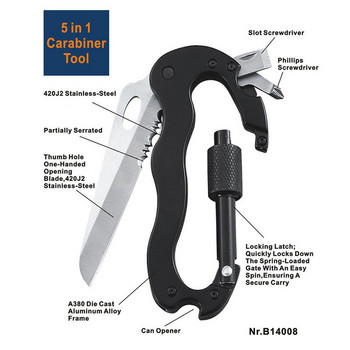Carabiner Hook Κατσαβίδι Ανοιχτήρι μπουκαλιού defensa personal Tactical Knife Υπαίθριο αθλητικό κάμπινγκ Αναρρίχηση Εργαλεία αυτοάμυνας
