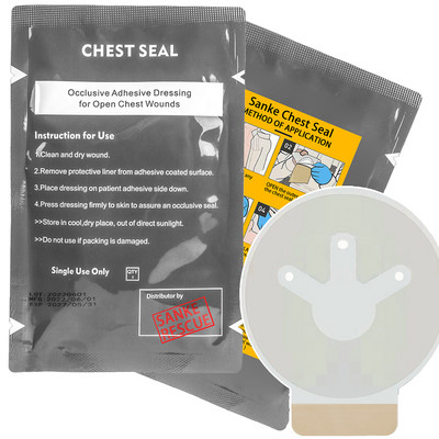 Ιατρική σφραγίδα στήθους αεριζόμενος επίδεσμος επίδεσμος κιτ πρώτων βοηθειών Rescue Hyfin IFAK Σφραγίδα στήθους σε εξωτερικούς χώρους Επείγουσα ιατρική περίθαλψη
