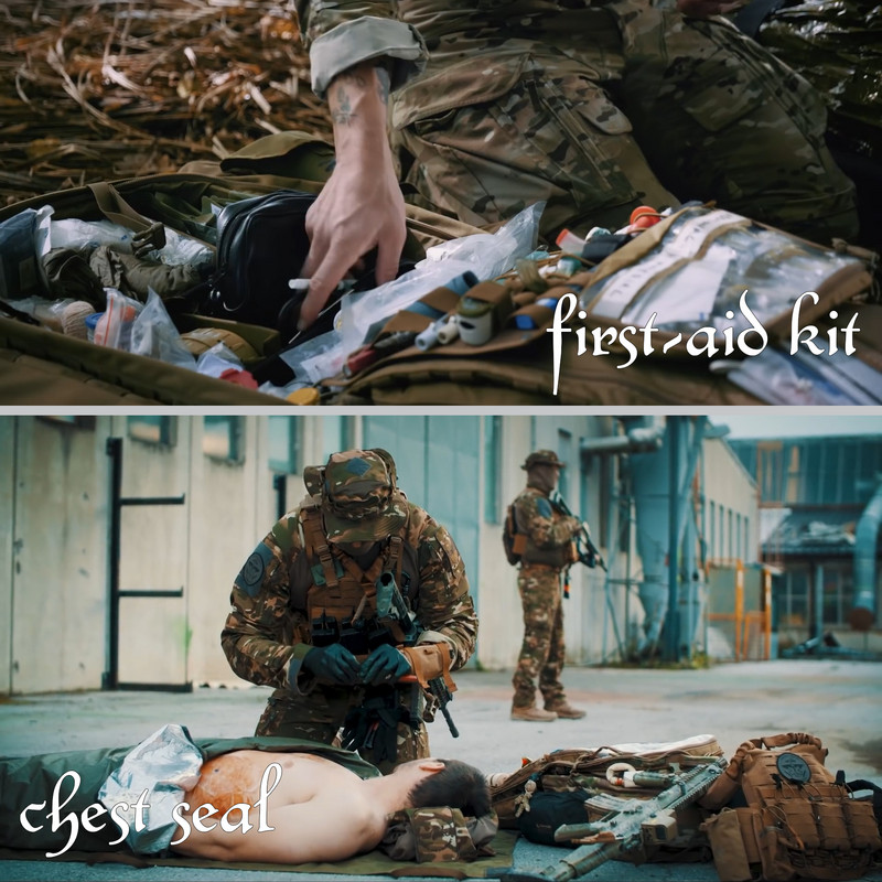 Ιατρική σφραγίδα στήθους αεριζόμενος επίδεσμος επίδεσμος κιτ πρώτων βοηθειών Rescue Hyfin IFAK Σφραγίδα στήθους σε εξωτερικούς χώρους Επείγουσα ιατρική περίθαλψη