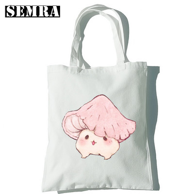 Μανιτάρι Βοτανολογία Κλασική γυναικεία καμβά τσάντα για ψώνια Κορίτσι Φοιτητής Δάσκαλος Προμήθειες Μεγάλης χωρητικότητας