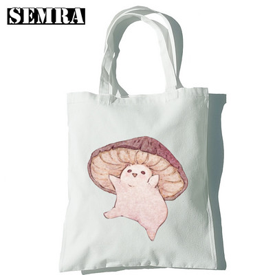 Μανιτάρι Βοτανολογία Κλασική γυναικεία καμβά τσάντα για ψώνια Κορίτσι Φοιτητής Δάσκαλος Προμήθειες Μεγάλης χωρητικότητας