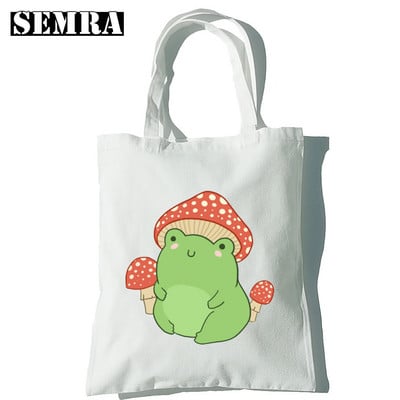 Μανιτάρι Βοτανολογία Κλασική γυναικεία καμβά τσάντα για ψώνια Κορίτσι Φοιτητής Δάσκαλος Προμήθειες Μεγάλης χωρητικότητας