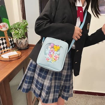 Прозрачна чанта Love Itabag Crossbody Bag Kawaii Lolita Shoulder Bag Girl Японска чанта Ita с висулка Оксфордски платнени чанти за рамо