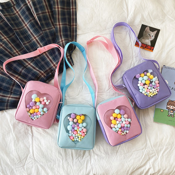 Прозрачна чанта Love Itabag Crossbody Bag Kawaii Lolita Shoulder Bag Girl Японска чанта Ita с висулка Оксфордски платнени чанти за рамо