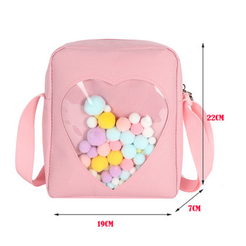 Прозрачна чанта Love Itabag Crossbody Bag Kawaii Lolita Shoulder Bag Girl Японска чанта Ita с висулка Оксфордски платнени чанти за рамо