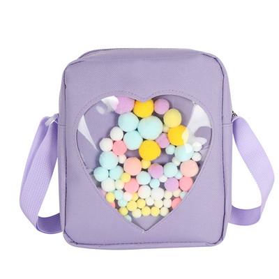 Läbipaistev Love Itabag Crossbody kott Kawaii Lolita õlakott tüdrukule Jaapani Ita kott ripatsiga Oxfordi riidest õlakottidega