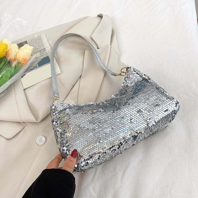 Moodne litriga õlakott naistele Särav käekott Naiste ostukott kaenlaaluste kott Lihtne naiste kaenlaaukott käepidemega kott