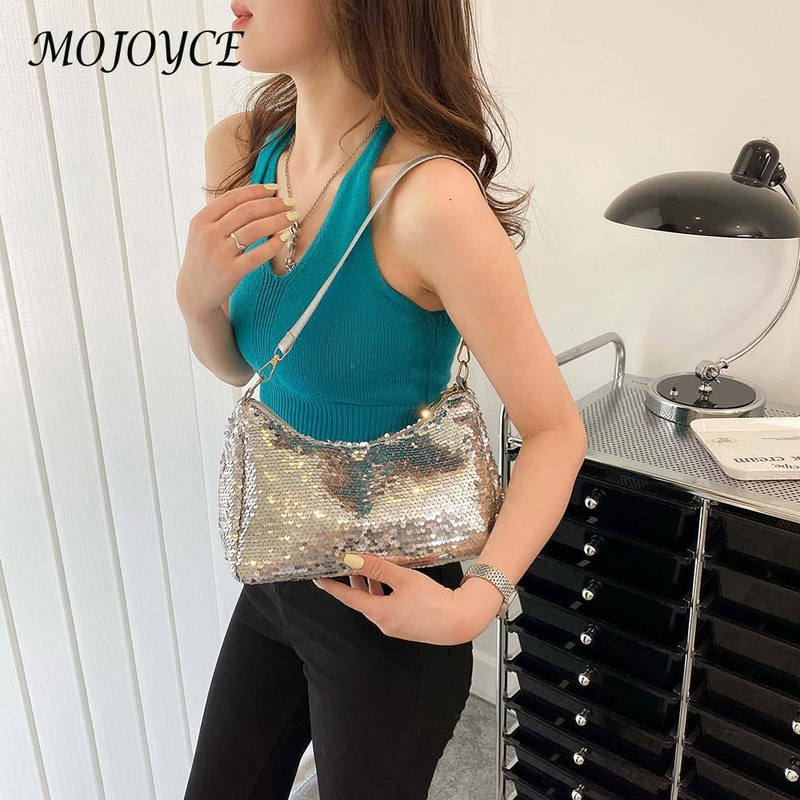 Moodne litriga õlakott naistele Särav käekott Naiste ostukott kaenlaaluste kott Lihtne naiste kaenlaaukott käepidemega kott