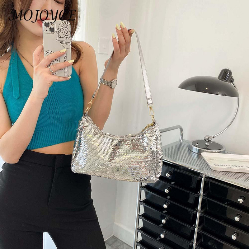 Moodne litriga õlakott naistele Särav käekott Naiste ostukott kaenlaaluste kott Lihtne naiste kaenlaaukott käepidemega kott