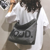 Γυναικεία τσάντα αγγελιοφόρου καμβά Γυναικεία τέχνη Vintage Μεγάλες τσάντες ώμου Harajuku Fashion Hip Hop Μεγάλη σχολική τσάντα χιαστί
