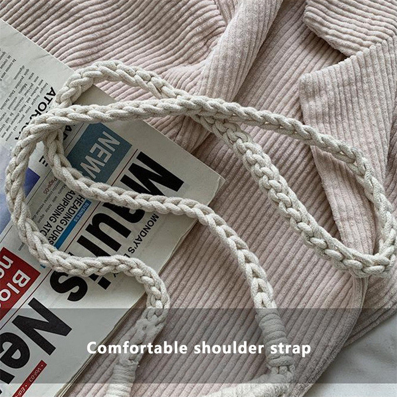 Ženska nova modna mala telefonska torba preko ramena Jednobojna izdubljena tkana heklana pletena torbica na rame Izlasci