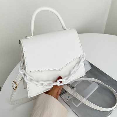 Uue disainiga käekotid naistele Ühevärvilised Crossbody kotid naistele Mood naistele väikese klapiga käepidemega kott kett õlakott