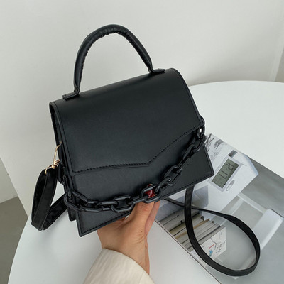 Uue disainiga käekotid naistele Ühevärvilised Crossbody kotid naistele Mood naistele väikese klapiga käepidemega kott kett õlakott
