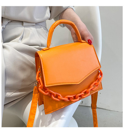 Uue disainiga käekotid naistele Ühevärvilised Crossbody kotid naistele Mood naistele väikese klapiga käepidemega kott kett õlakott