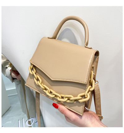 Uue disainiga käekotid naistele Ühevärvilised Crossbody kotid naistele Mood naistele väikese klapiga käepidemega kott kett õlakott
