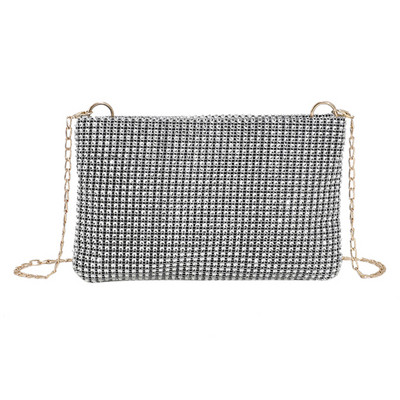 Geantă Messenger Femeie INS Fashion Strass Pătrat Geantă Design de lux Genți de mână cu lanț Poșete pentru doamnă Genți de corp de umăr Bolsas