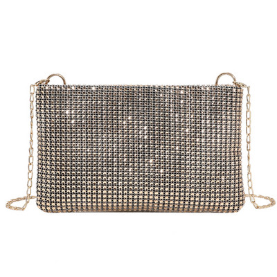 Geantă Messenger Femeie INS Fashion Strass Pătrat Geantă Design de lux Genți de mână cu lanț Poșete pentru doamnă Genți de corp de umăr Bolsas