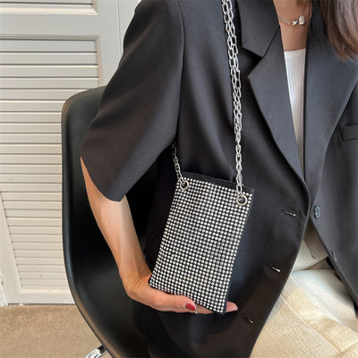 Teemantidest telefonikott Rhinestone Crossbody käekott Naistele Bling Chain Mini õhtune pidu Clutch õlakott Väike rahakott