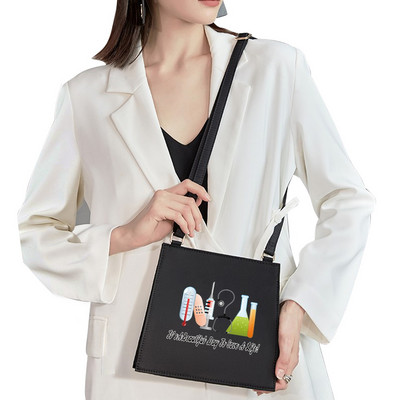 Νέα γυναικεία μόδα Επωνυμία Γλυκιά τσάντα Commuter Τσάντα ώμου Cartoon Nurse Pattern Τσάντα εκτύπωσης Τετράγωνη Wild Lady Basic τσάντα