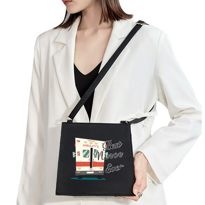 Νέα γυναικεία μόδα Επωνυμία Γλυκιά τσάντα Commuter Τσάντα ώμου Cartoon Nurse Pattern Τσάντα εκτύπωσης Τετράγωνη Wild Lady Basic τσάντα