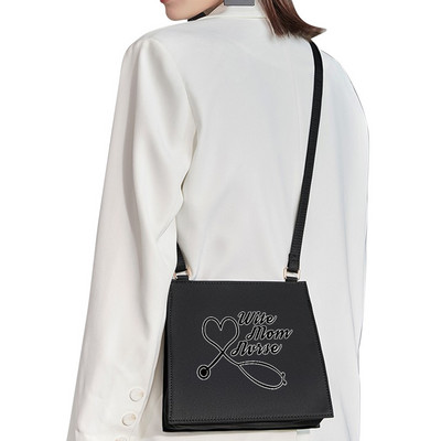 Νέα γυναικεία μόδα Επωνυμία Γλυκιά τσάντα Commuter Τσάντα ώμου Cartoon Nurse Pattern Τσάντα εκτύπωσης Τετράγωνη Wild Lady Basic τσάντα