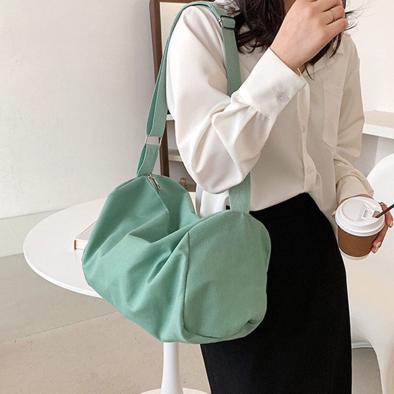 2023 Korea lõuendist õlakotid Naiste käekotid Käekott puuvillasest riidest ristkehaga kott Tüdrukute õlakott