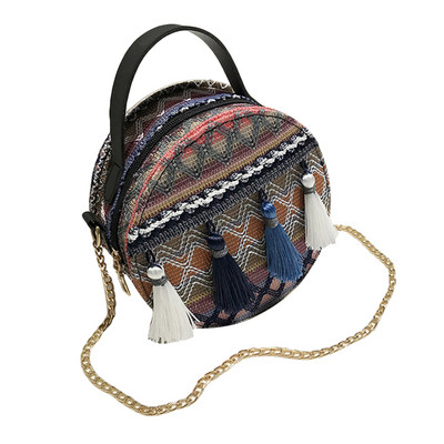 NOU Geantă Messenger Femei Piele PU Boemă Circular Cicuri Geometrică În carouri Geanta de mână Buzunar pentru telefon mobil Geantă Messenger pentru Femei