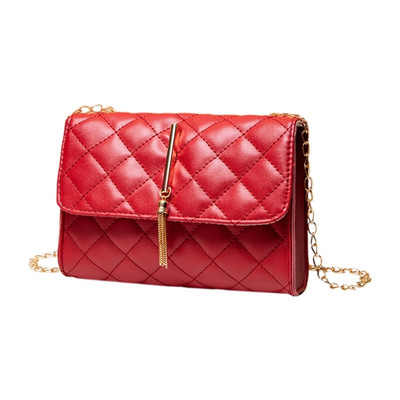 Naiste väike õlakott koos ketirihmaga Naiste PU-nahast põikkott Naistele tepitud messenger-kott Kotid kotid