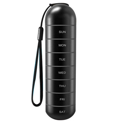 Metallist niiskuskindel nädalane pillide korraldaja veekindel alumiiniumist pillikarbi ümbris pudeli vahemälu hoidja konteiner võtmehoidja ravimikarp