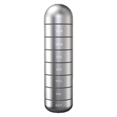 Metallist niiskuskindel nädalane pillide korraldaja veekindel alumiiniumist pillikarbi ümbris pudeli vahemälu hoidja konteiner võtmehoidja ravimikarp