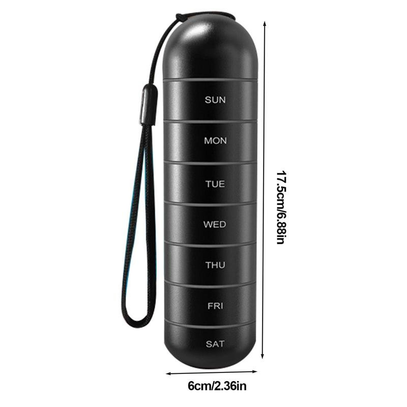 Metallist niiskuskindel nädalane pillide korraldaja veekindel alumiiniumist pillikarbi ümbris pudeli vahemälu hoidja konteiner võtmehoidja ravimikarp