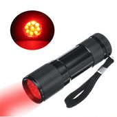 Mini LED punane taskulamp infrapuna veenide pildistamine 670 nm punane tuli 9 LED taskulamp veeniotsija jahi astronoomia tähe taktikaline taskulamp