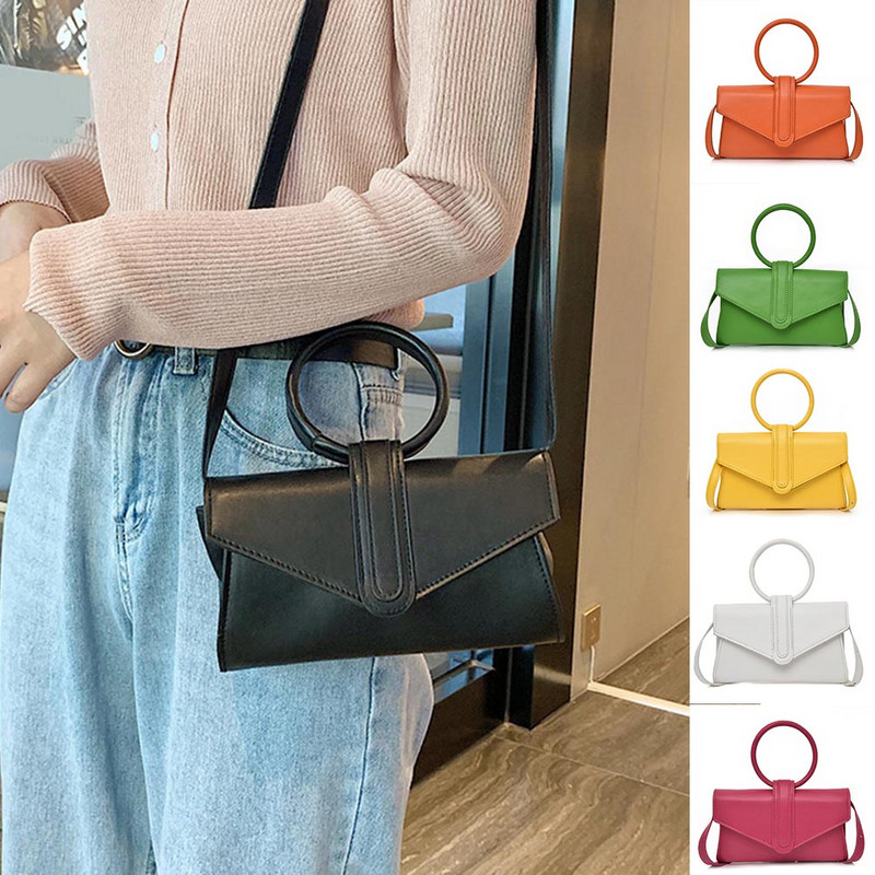 Naiste õlakott PU-nahast ühevärviline, elegantne mobiiltelefoni klahvide jaoks. Kvaliteetne ülemise käepidemega kotid Bolsos Sac A Main