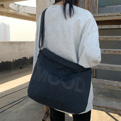 Lõuendist naiste käekott Naistele Vintage kirjatrükiga õlakottid Harajuku hiphopi üliõpilaste Crossbody koolikott