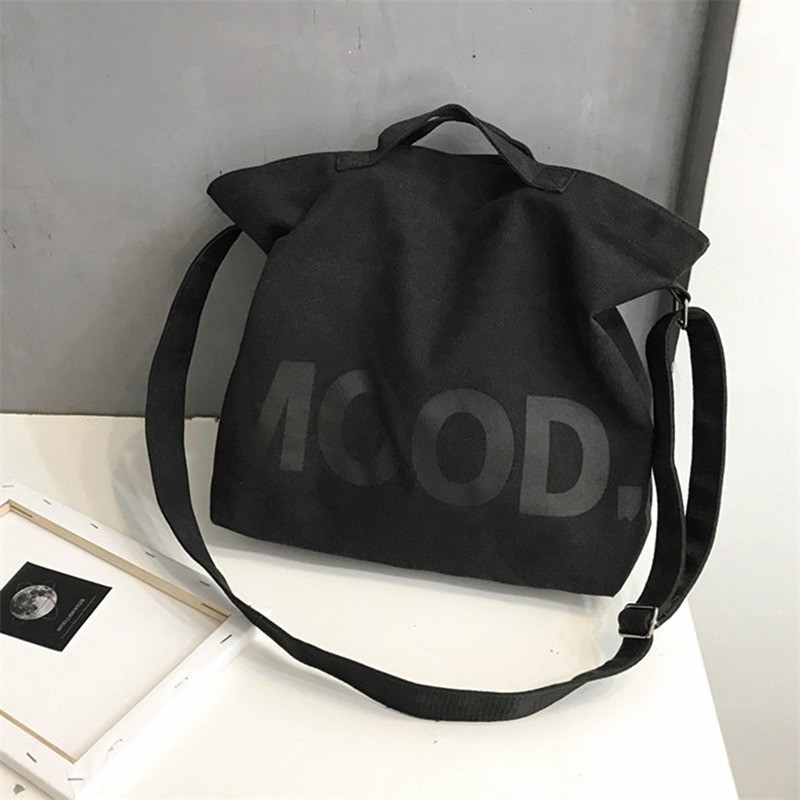 Lõuendist naiste käekott Naistele Vintage kirjatrükiga õlakottid Harajuku hiphopi üliõpilaste Crossbody koolikott