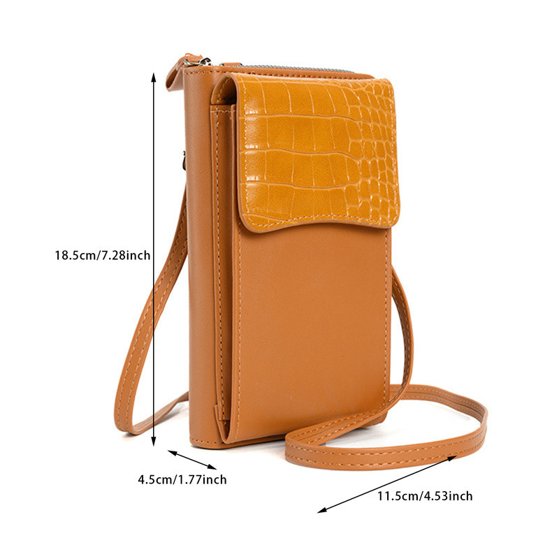 Rahakott Naiste diagonaalne PU multifunktsionaalne mobiiltelefoni sidurikott Naiste rahakott Suure mahutavusega reisikaardihoidja kate