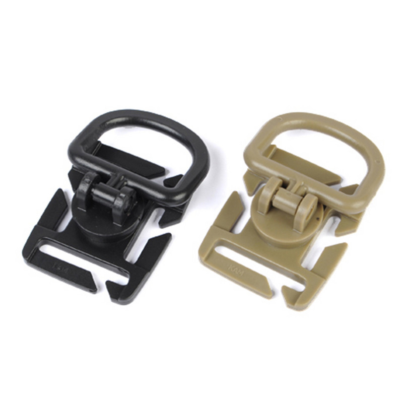 Taktiskā MOLLE plastmasas skava ar grozāmu D sprādzi Militārās Airsoft veste piekarināmā sprādze āra medību piederumi dzeltenbrūns/melns